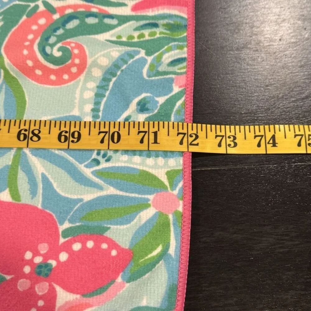 Lilly Pulitzer Oversized Pink Blue Tropical Print Beach Lounge Towel Blanket